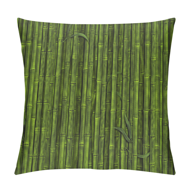 Personality  Illustration Of The Green Bamboo Forest Background Pillow Covers