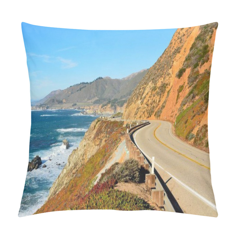 Personality  Highway 1 Running Along Pacific Coast In California. Pillow Covers