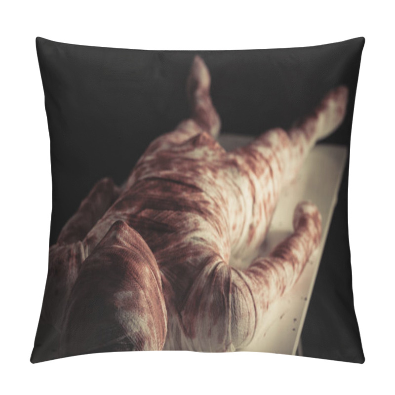 Personality  Young Bloody Mummy Displayed On White Table Pillow Covers