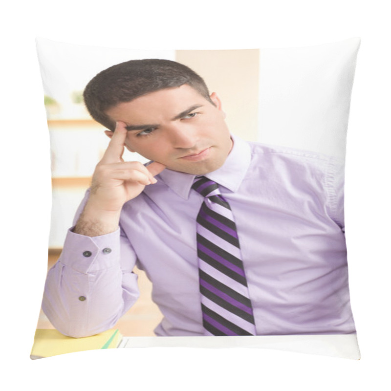 Personality  Handsome Man Thinking. Pillow Covers