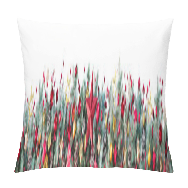 Personality  Decorations Of Fir Branches And Baubles On White - Christmas Border Pillow Covers