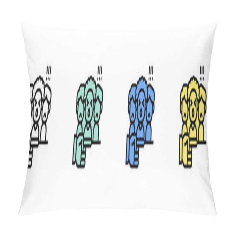 Personality  Accused Icon. Outline, Green, Blue And Yellow Style Design Isolated On White Background Pillow Covers