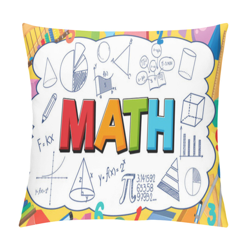 Personality  Text Math With Formula Border Background Illustration Illustration Pillow Covers