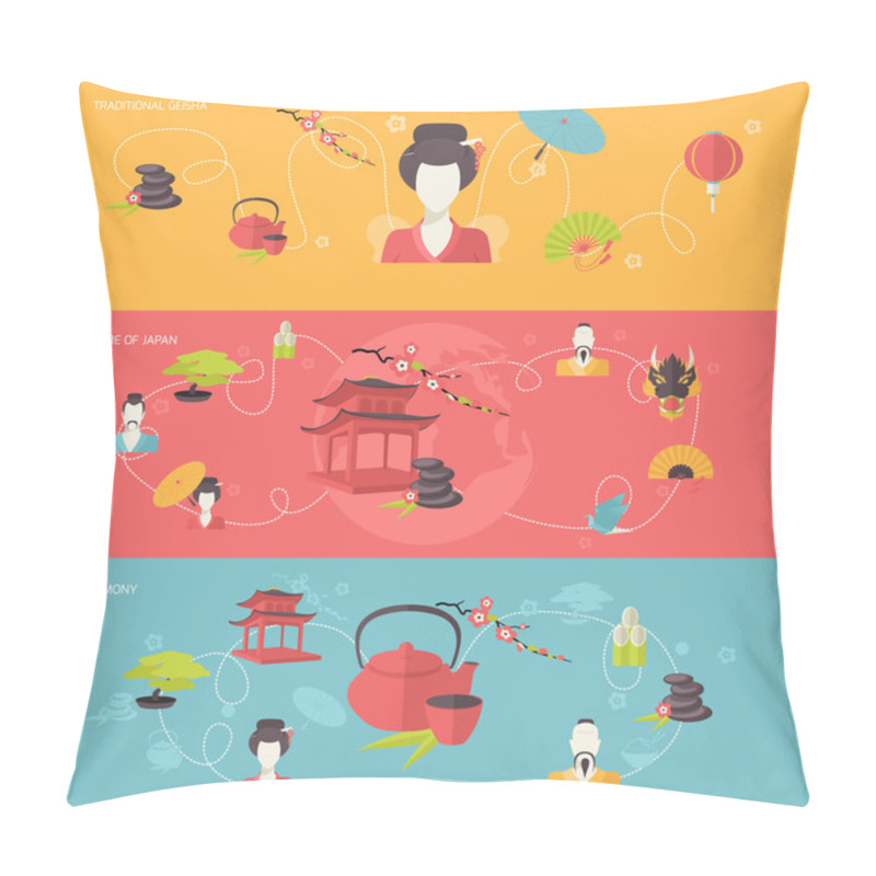 Personality  Japanese Banner Set Pillow Covers