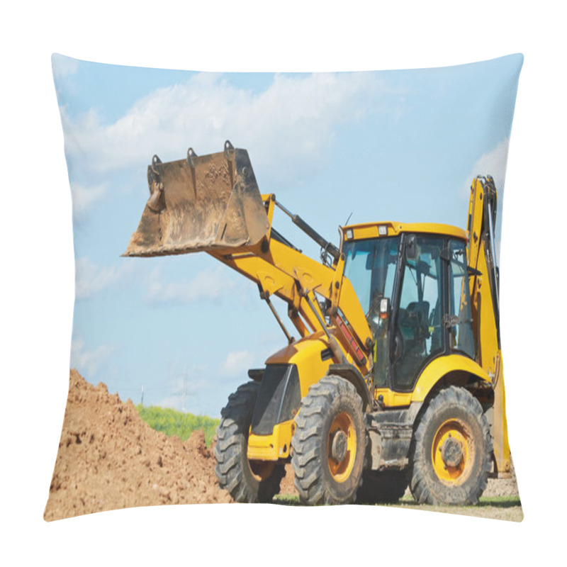 Personality  Excavator Loader With Backhoe Works Pillow Covers