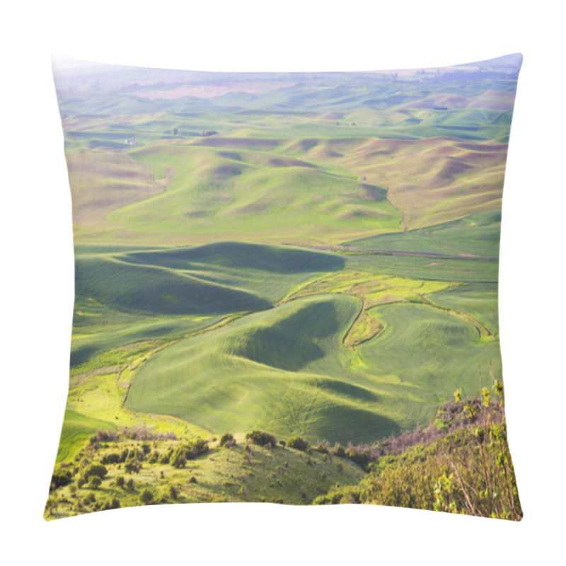 Personality  Rolling Hills With Wheat Fields In Morning Hours At Palouse, Washington State, USA Pillow Covers