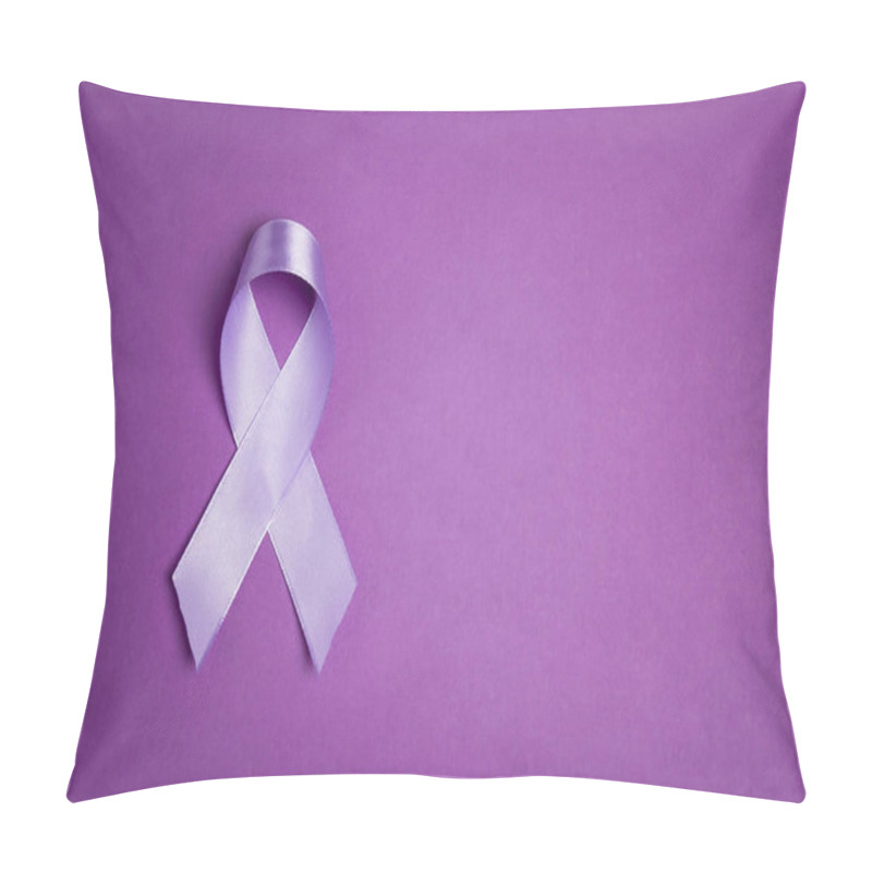 Personality  Purple Awareness Ribbon On A Purple Backgroundwith Copy Space.  Pillow Covers