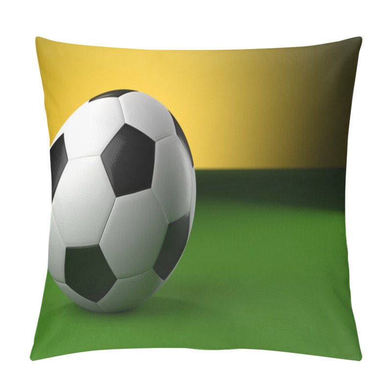 Personality  Soccer Ball On Green Background Pillow Covers