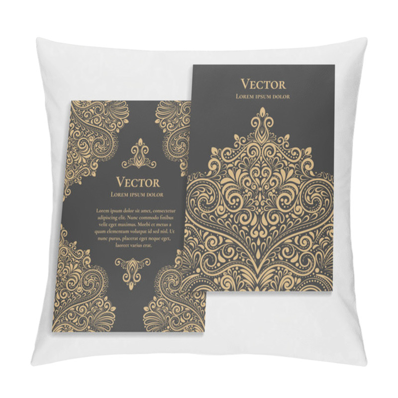 Personality  Luxury Vector Invitation Card On A Black Background. Great White Card For Invitation, Flyer, Menu, Brochure, Postcard, Background, Wallpaper, Decoration, Or Any Desired Idea Pillow Covers