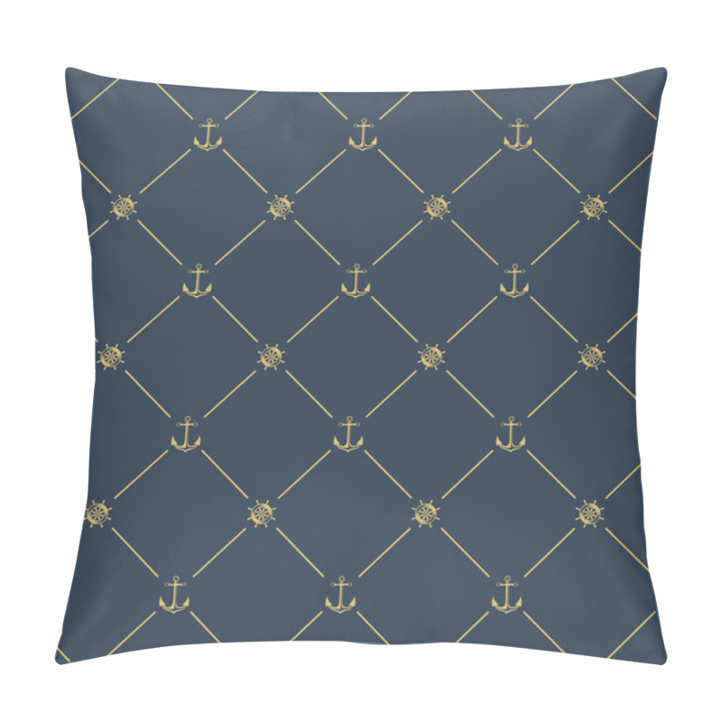 Personality  Seamless Pattern With Anchor, Steering Wheel. Pillow Covers