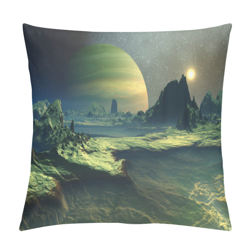 Personality  3D Rendered Fantasy Alien Landscape - 3D Illustration Pillow Covers