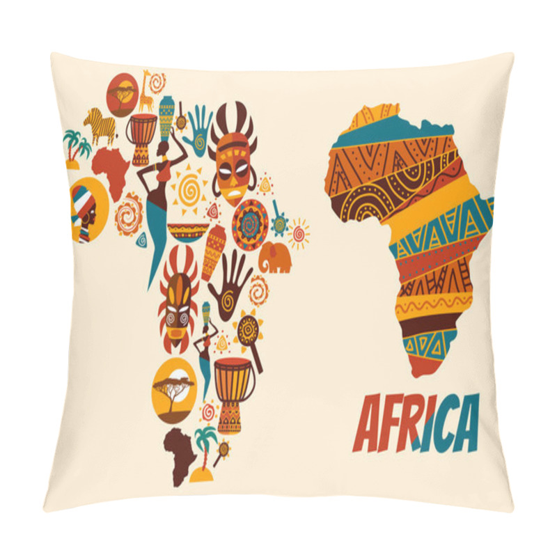 Personality  African And Safari Elements And Icons Pillow Covers