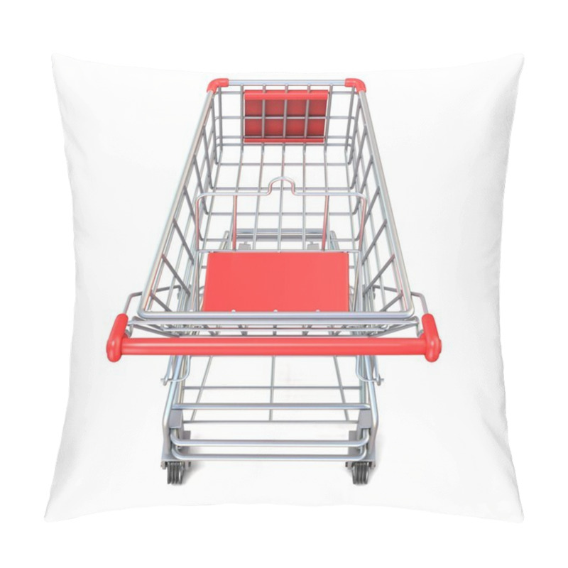 Personality  Shopping Cart, Top View. 3D Render Pillow Covers