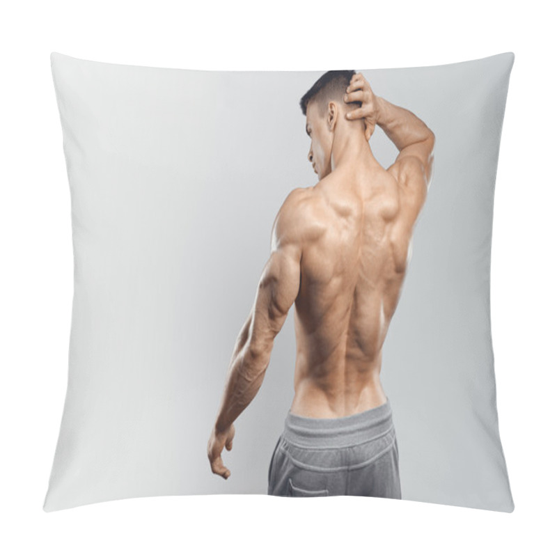 Personality  Handsome Power Athletic Man Turned Back Pillow Covers