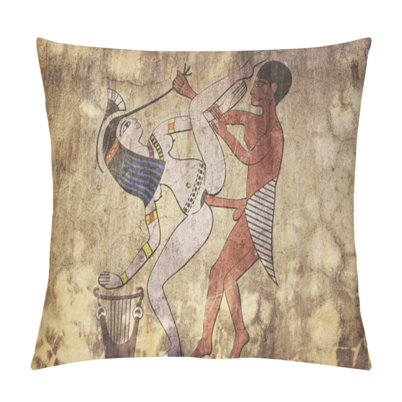 Personality  Erotic Drawing From Ancient Egypt Looks Like Fresco Pillow Covers