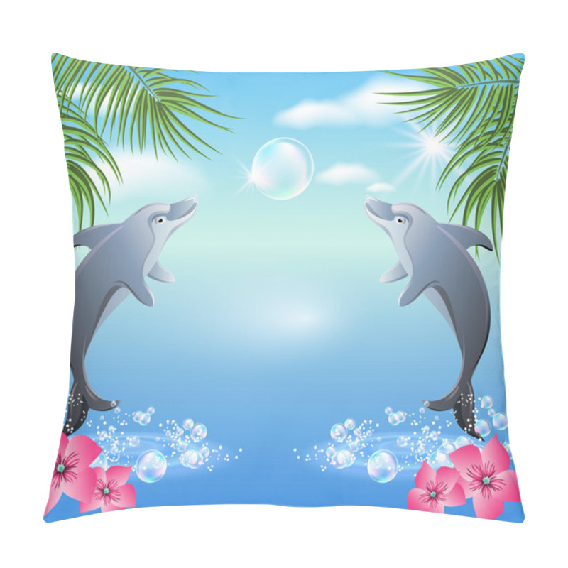 Personality  Dolphins Leaps From Water Pillow Covers