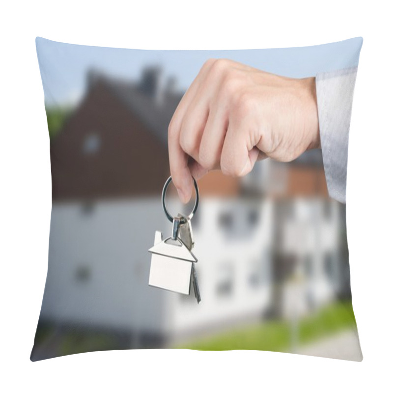 Personality  Man Hand Holding Keys With To New House Pillow Covers