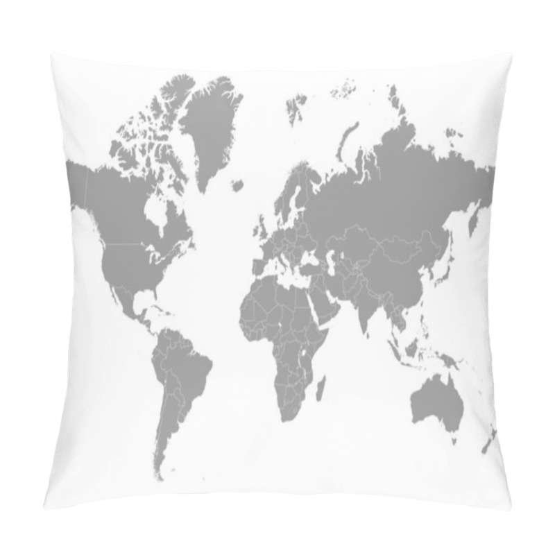 Personality  Highly Detailed Political Map Of The World With Borders Countries Pillow Covers