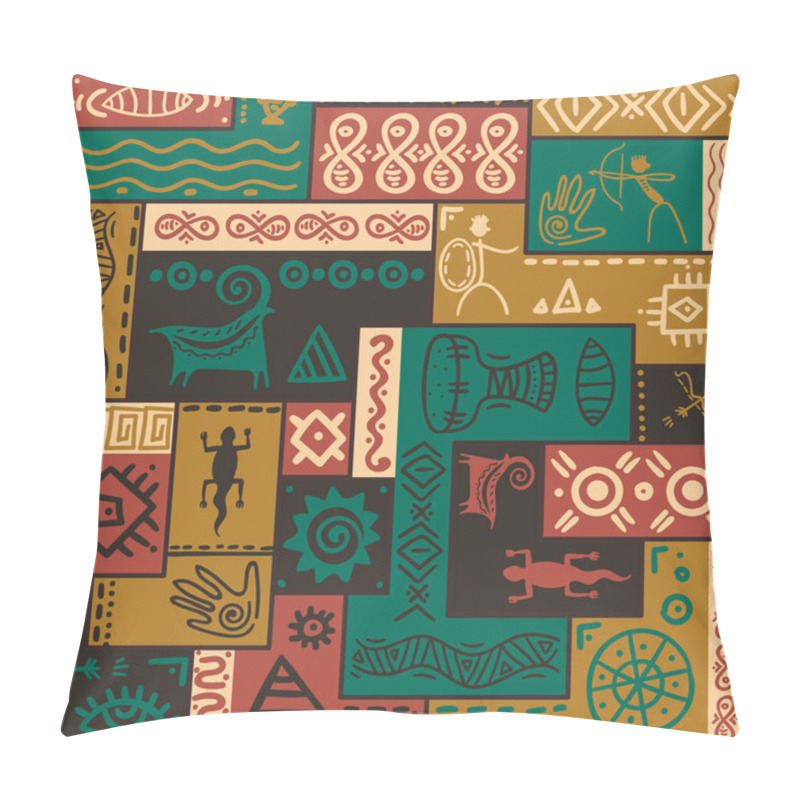 Personality  South African Ethnic Pattern. Vector Ornament. Pillow Covers