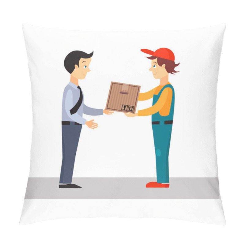 Personality  Delivery Man Gives Package Pillow Covers