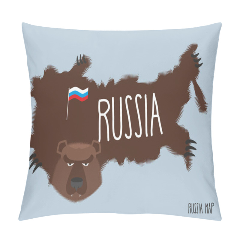 Personality  Map Of Russia In The Form Of Bear Skins. Vector Illustration Pillow Covers