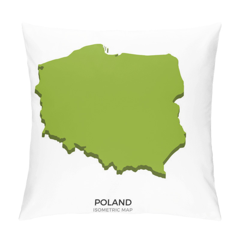 Personality  Isometric Map Of Poland Detailed Vector Illustration Pillow Covers