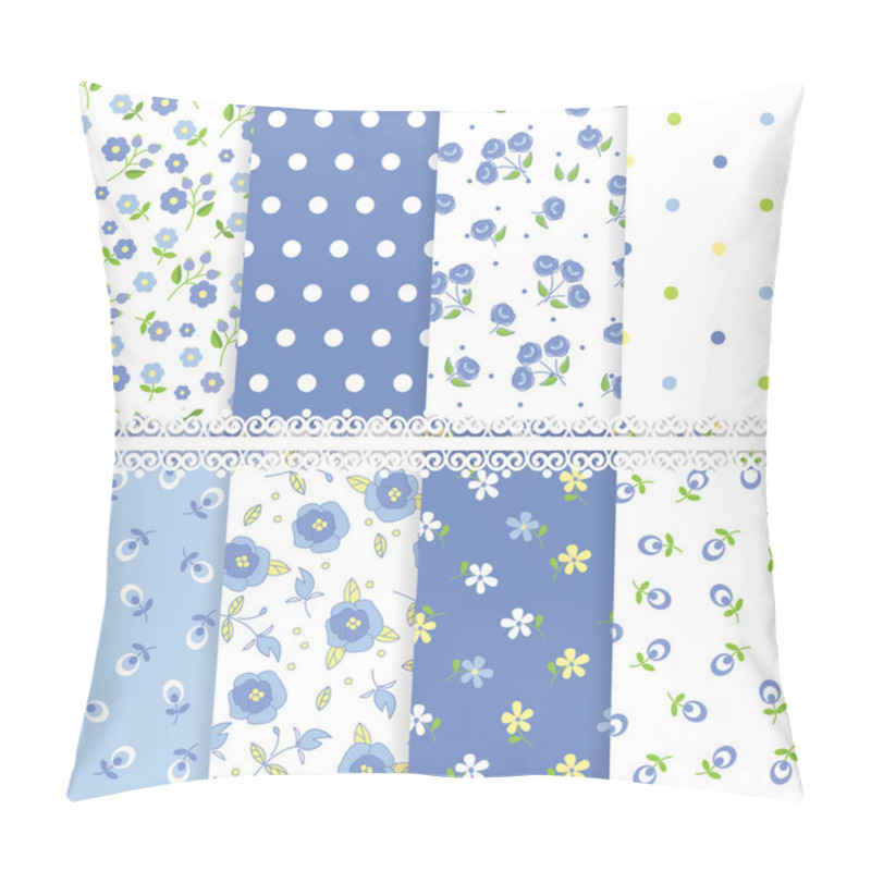 Personality  Set Of Floral Seamless Patterns Pillow Covers