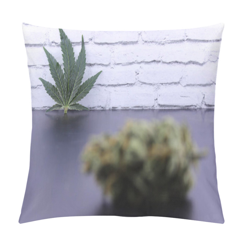 Personality  Unfocused Cannabis Bud And Marijuana Leaf Pillow Covers