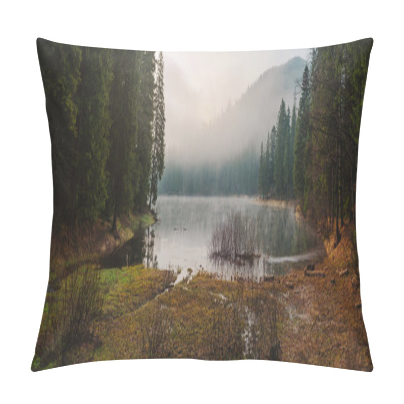 Personality  Mountain Lake Synevyr In Morning Light And Fog Pillow Covers