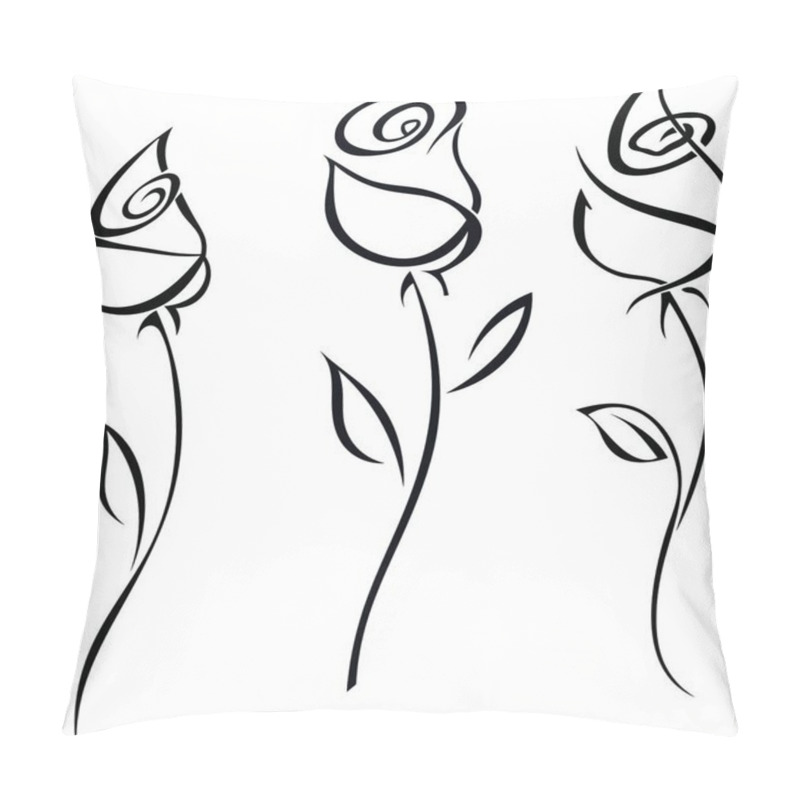 Personality  Rose Blossoms Isolated On White Background. Vector Illustration. Pillow Covers