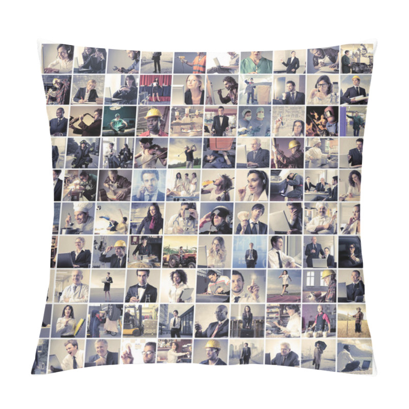 Personality  Composition Of Various People Working Pillow Covers