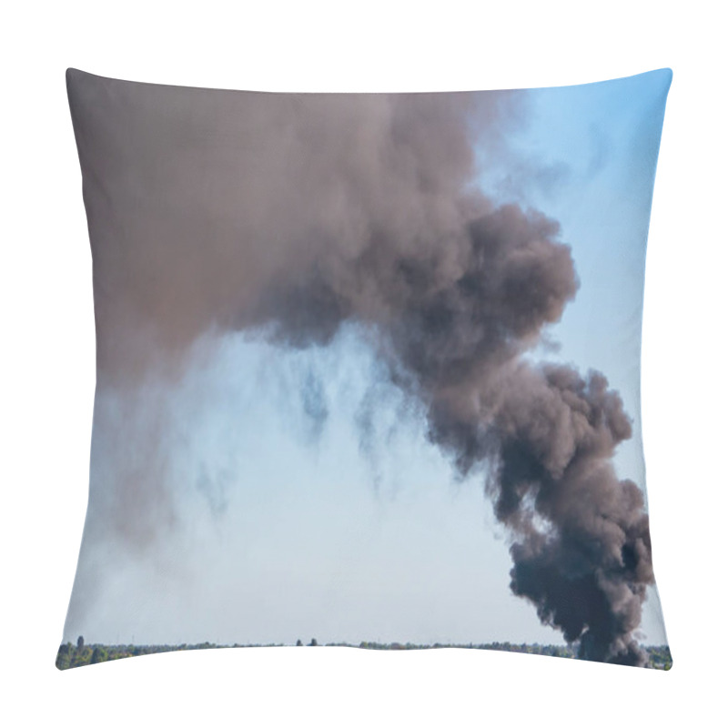 Personality  Thick Black Smoke From Junkyard  Steel Fire Pillow Covers