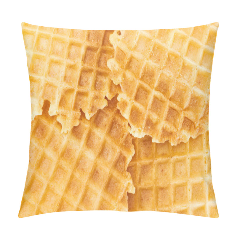 Personality  Close Up View Of Crispy And Tasty Waffles Pillow Covers