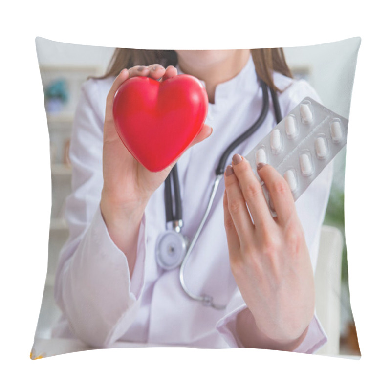 Personality  Doctor Cardiologist With Red Heart In The Hospital Pillow Covers