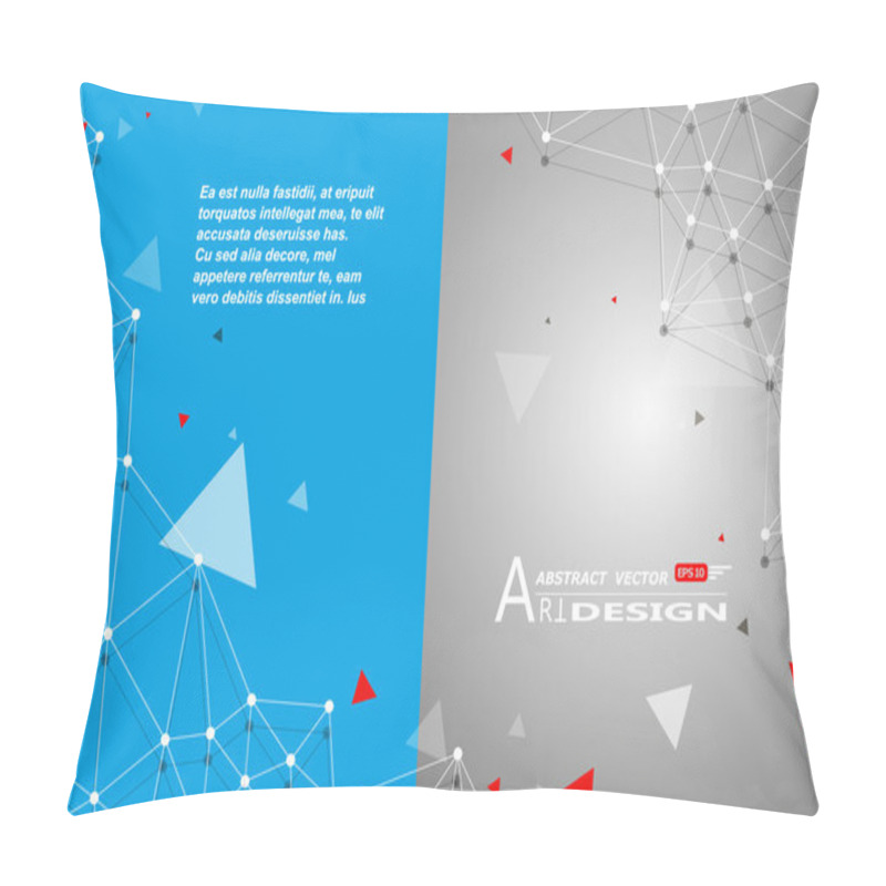 Personality  Abstract Composition, Text Frame Surface, White, Blue Title Sheet, A4 Brochure Issue, Creative Figure, Polygonal Triangle Con, Logo Construction, Banner Form Texture, Flyer Fiber, EPS10 Backdrop Set Pillow Covers