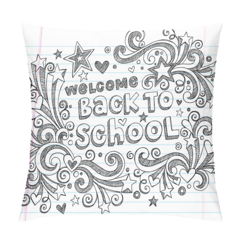 Personality  Back To School Sketchy Doodles Vector Design Elements Pillow Covers