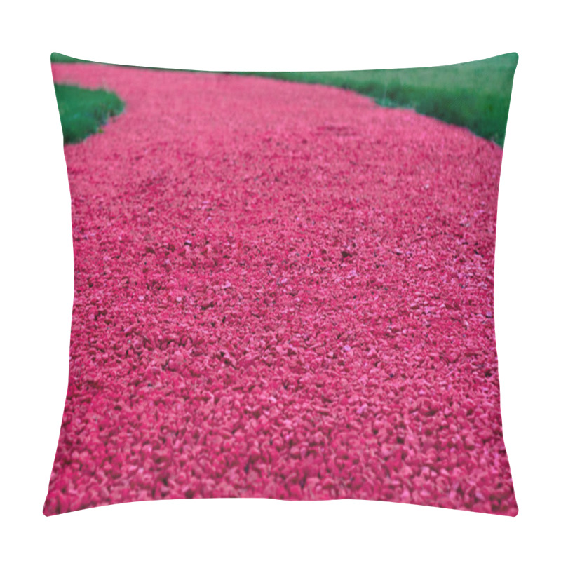 Personality  Modern Landscape Garden Design, Red Or Pink Gravel Road Pillow Covers