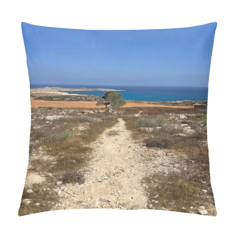 Personality  A Picturesque Hiking Trail At Cape Greco, Cyprus, Showcasing Stunning Views Of The Mediterranean Sea, Rugged Terrain, And Unspoiled Natural Beauty, Perfect For Nature Lovers And Adventure Enthusiasts. Pillow Covers