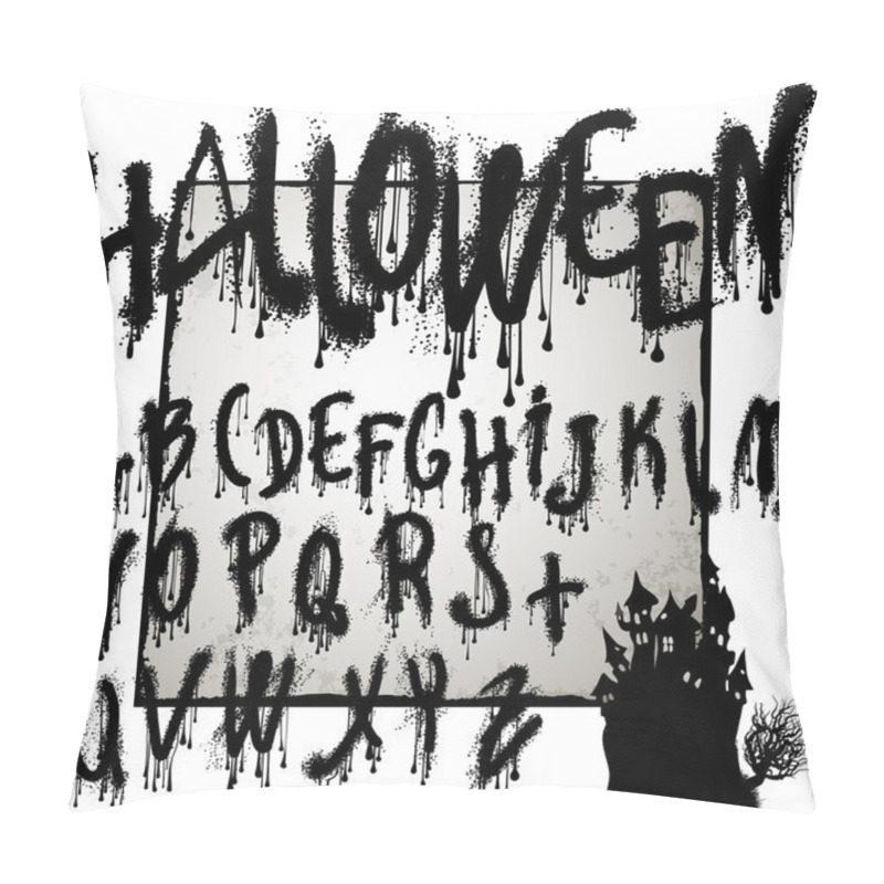 Personality  Halloween Splashvector Grunge Abc. Pillow Covers