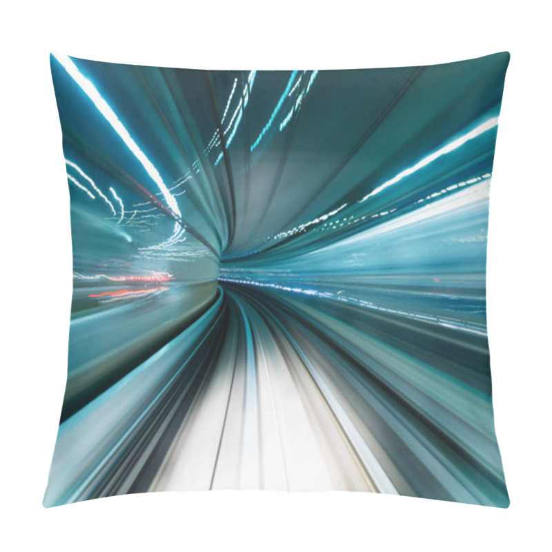 Personality  Motion Blur Of Train Moving Inside Tunnel Pillow Covers