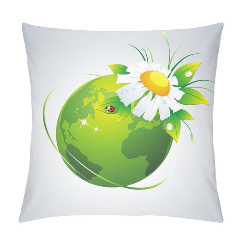 Personality  Green Globe. Pillow Covers