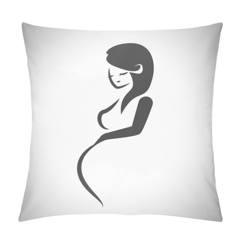 Personality  Pregnant Woman, Stylized Vector Symbol Pillow Covers