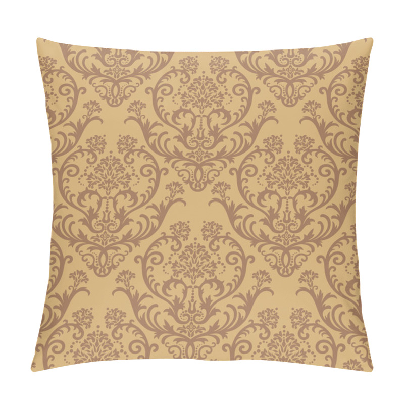 Personality  Seamless Brown Floral Wallpaper Pillow Covers