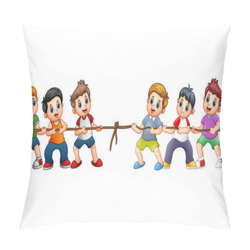 Personality  Group Of Children Playing Tug Of War Pillow Covers