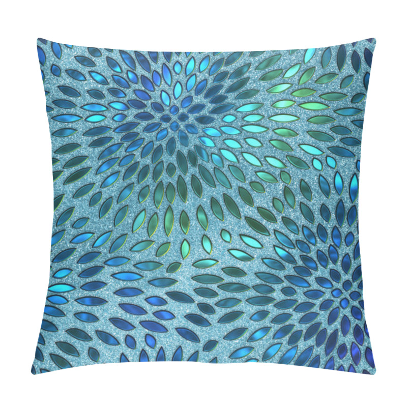 Personality  Seamless Texture With Flowers Pattern, Stained Glass Effect, 3d Illustration Pillow Covers