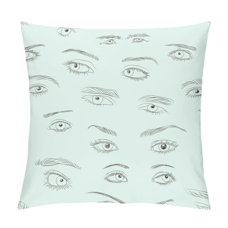 Personality  Hand Drawn Eyes Set Pattern Pillow Covers