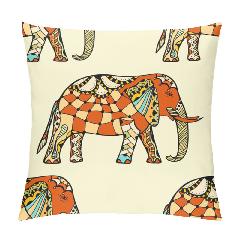 Personality  Stylized Indian Elephant. Pillow Covers