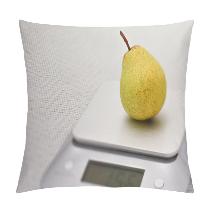 Personality  Single Williams Pear On A Kitchen Scale Pillow Covers