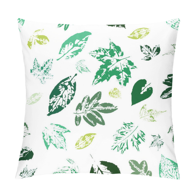 Personality  Stylish Wallpaper With Tree Leaves. Prints Of Green Leaves. Postcard With Leaves Prints. Pillow Covers