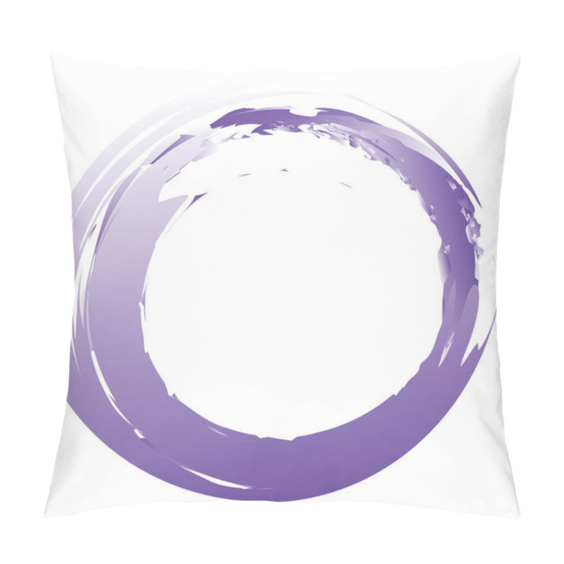 Personality  Grungy, Textured Circle Element. Circular Splatter Shape Pillow Covers